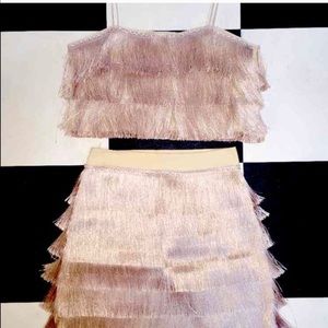 fringe 2 piece set (skirt and top) NBW w/ tags